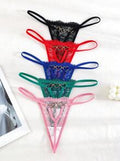 Love Notes Lace Heart G-Strings, 5-Pack - Multicolor