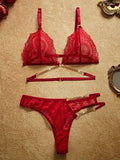 Bordeaux Lace Wireless Bra & Thong Duo - Burgundy