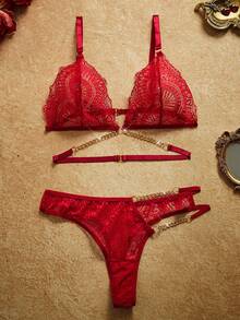 Bordeaux Lace Wireless Bra & Thong Duo - Burgundy